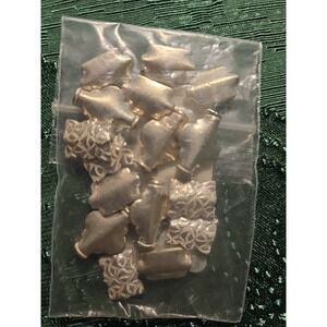 Antique Silver Plated Copper Beads Assorted Charms #175 Bundle W/ Others Listed